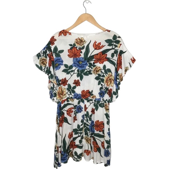 Umgee Tropical Floral Flare Sleeve Tie Front Fit Dress L - Picture 11 of 14